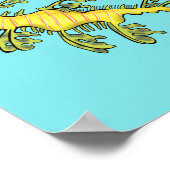 Cute funny leafy sea draak cartoon illustratie poster (Hoek)