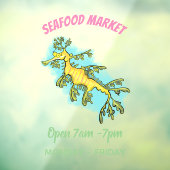 Cute funny leafy sea draak cartoon illustratie raamsticker (Vel 3)