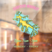 Cute funny leafy sea draak cartoon illustratie raamsticker (Vel 2)