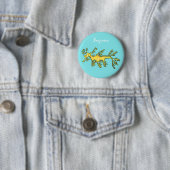 Cute funny leafy sea draak cartoon illustratie ronde button 5,7 cm (In situ)
