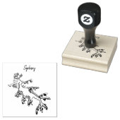 Cute funny leafy sea draak cartoon illustratie rubberstempel (Gestempeld)