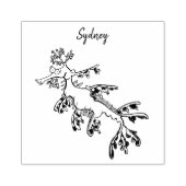 Cute funny leafy sea draak cartoon illustratie rubberstempel (Afrduk)