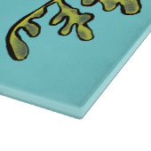 Cute funny leafy sea draak cartoon illustratie snijplank (Hoek)