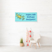 Cute funny leafy sea draak cartoon illustratie spandoek (Insitu)