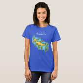 Cute funny leafy sea draak cartoon illustratie t-shirt (Voorkant volledig)