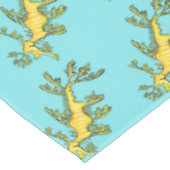 Cute funny leafy sea draak cartoon illustratie tafelkleed (Gekanteld)