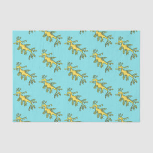 Cute funny leafy sea draak cartoon illustratie tissuepapier