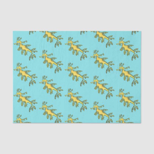 Cute funny leafy sea draak cartoon illustratie tissuepapier (Voorkant)