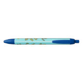 Cute funny leafy sea draak cartoon illustratie zwarte inkt pen (Achterkant)