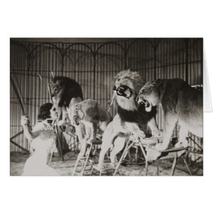 Cute Funny Lion Tamer Mam Woman