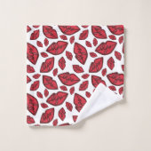 Cute Funny Lips Pattern Gemengd Bad Handdoek (Wasdoekje)