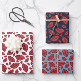 Cute Funny Lips Pattern Mix Inpakpapier Vel