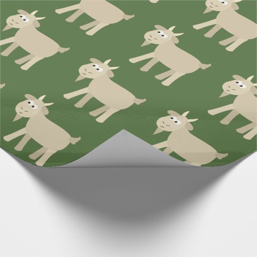 Cute Funny Little Goat Cadeaupapier (Hoek)