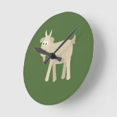 Cute Funny Little Goat Ronde Klok (Hoek)