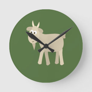 Cute Funny Little Goat Ronde Klok