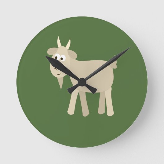 Cute Funny Little Goat Ronde Klok (Voorkant)