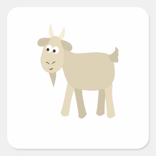 Cute Funny Little Goat Vierkante Sticker (Voorkant)
