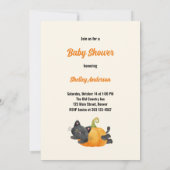 Cute Funny Little Pumpkin on Way Black Cat Kaart (Achterkant)