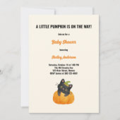 Cute Funny Little Pumpkin on Way Black Cat Kaart (Voorkant)