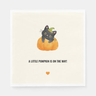 Cute Funny Little Pumpkin on Way Black Cat Servet