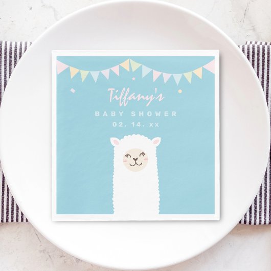 Cute Funny Llama Baby Mama Fiesta Baby shower Servet