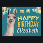 Cute Funny Llama Balloon Birthday Tuinbord<br><div class="desc">Ik wens iemand een Happy Birthday met dit leuke ontwerp van de waterverf. Het is een leuke en grappige lama die klaar is om te feesten! Feitelijke garland en ballonnen in de kunstwerken. U kunt dit teken personaliseren met een monogram naam of leeg laten voor gebruik voor de hele familie....</div>