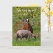 Cute, Funny Llama Enmoegement Wenskaart Kaart (Gele Bloem)