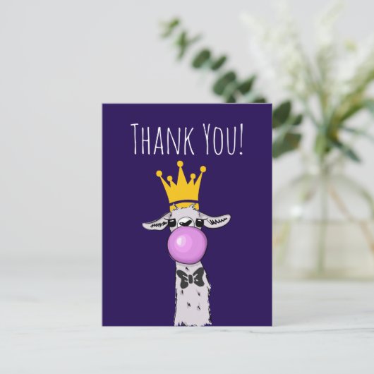 Cute Funny Llama Illustratie Dank u Briefkaart (Staand voorkant)