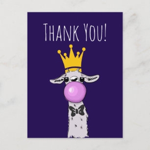 Cute Funny Llama Illustratie Dank u Briefkaart