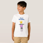 Cute Funny Llama Illustration Birthday T-shirt<br><div class="desc">Gepersonaliseerde verjaardagsT-shirt met een wit lampje dat een roze bubbel blaast terwijl je kauwgom kauwt. Het dragen van een gouden kroon en een zwarte boog stropdas.</div>