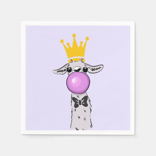 Cute Funny Llama Illustration Servet (Voorkant)