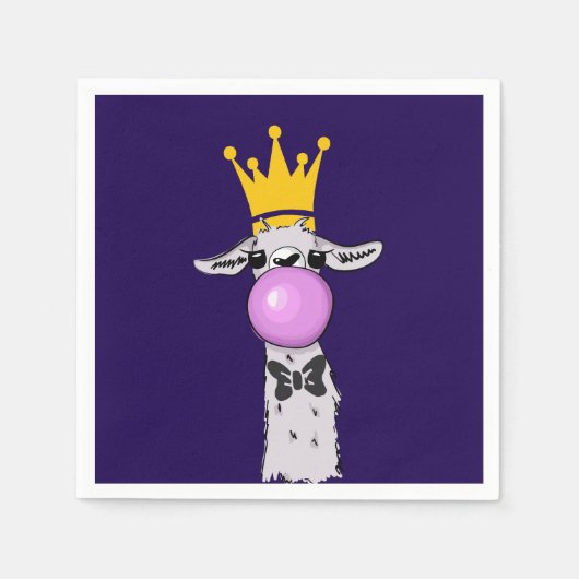 Cute Funny Llama Illustration Servet (Voorkant)