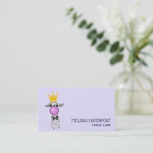 Cute Funny Llama Illustration Visitekaartje (Staand voorkant)