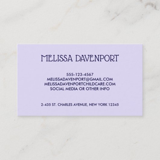 Cute Funny Llama Illustration Visitekaartje (Achterkant)