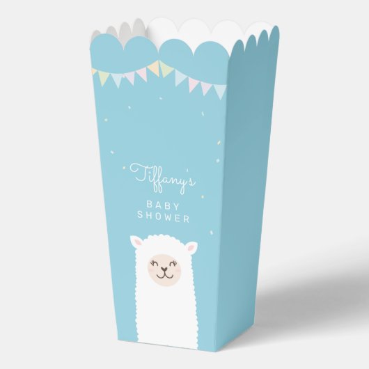 Cute Funny Llama Momma Fiesta Baby Boy Shower Bedankdoosjes (Voorkant)