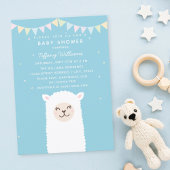 Cute Funny Llama Momma Fiesta Baby Boy Shower Kaart