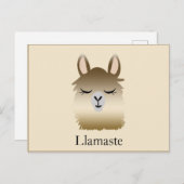 Cute Funny Llama Namaste Briefkaart (Voorkant / Achterkant)