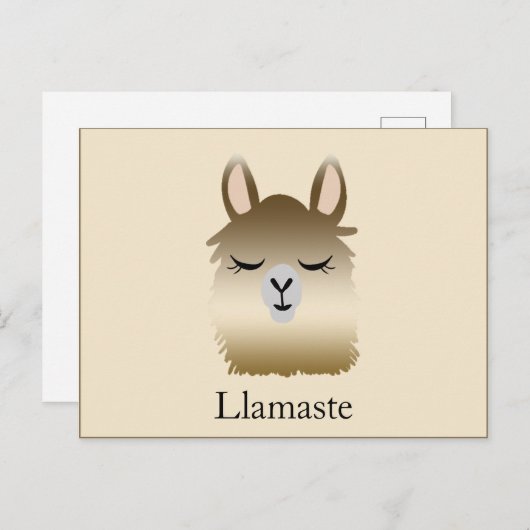Cute Funny Llama Namaste Briefkaart (Voorkant / Achterkant)