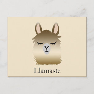 Cute Funny Llama Namaste Briefkaart