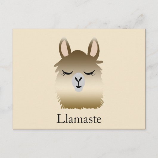 Cute Funny Llama Namaste Briefkaart (Voorkant)
