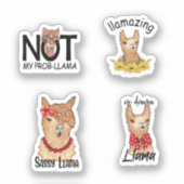 Cute Funny Llama Stickers (Voorkant)