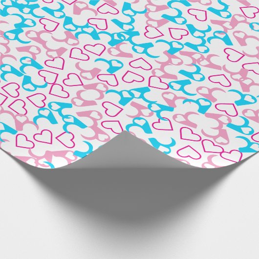 Cute Funny Love Heard Shape Cadeaupapier (Hoek)