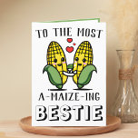 Cute Funny Maize Corn Pun Best Friend Birthday Bedankkaart<br><div class="desc">Op zoek naar een unieke manier om je liefde en humor uit te drukken aan je beste vriend? Ons grappige maïs/maïssnoer wenskaart is de perfecte keuze voor je verjaardag! Pas het aan door uw eigen persoonlijk bericht toe te voegen.</div>