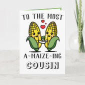 Cute Funny Maize Corn Pun Cousin Happy Birthday Bedankkaart (Voorkant)