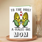 Cute Funny Maize Corn Pun Happy Moederdag Bedankkaart