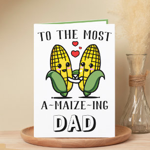 Cute Funny Maize Corn Pun Happy Vaderdag Bedankkaart