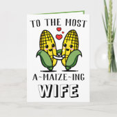 Cute Funny Maize Corn Pun Wife Happy Jubileum Bedankkaart (Voorkant)