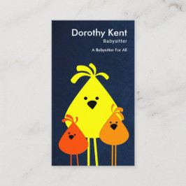 Cute Funny Mama Bird Babysitende Chicken Visitekaartje