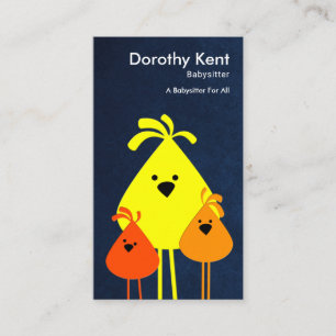 Cute Funny Mama Bird Babysitende Chicken Visitekaartje