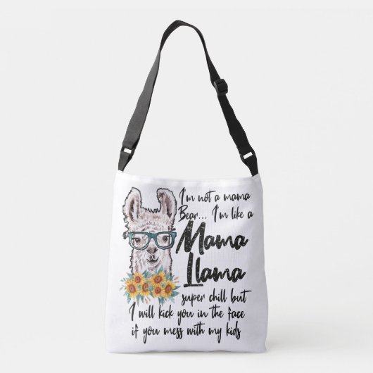 Cute/Funny Mama Llama Crossbody Tas (Achterkant)